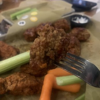 Buffalo Wild Wings - This was the BBQ wings. No sauce on them. Dry , burnt chicken - Chicken Wings Near Me - Corona, California