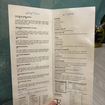 Quintaesencia - Drink Menu as of Jan 2026 - Venezuelan Near Me - Parma, Ohio