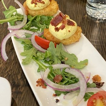 Stonewalls - Deep Fried Deviled Eggs before we finished them off, not one egg was left behind. - Steakhouses Near Me - Banner Elk, North Carolina Stonewalls - Deep Fried Deviled Eggs before we finished them off, not one egg was left behind. - Steakhouses Near Me - Banner Elk, North Carolina