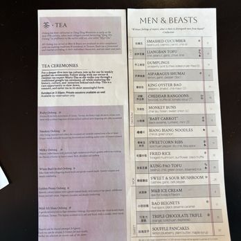 Men & Beasts - Menu - Chinese Near Me - Los Angeles, California Men & Beasts - Menu - Chinese Near Me - Los Angeles, California