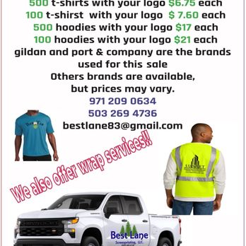 Best lane Screen Printing - 100 t-shirts $760.00 small to extra large sizes Front & back multicolor logo - Screen Printing/T-Shirt Printing Near Me Best lane Screen Printing - 100 t-shirts $760.00 small to extra large sizes Front & back multicolor logo - Screen Printing/T-Shirt Printing Near Me