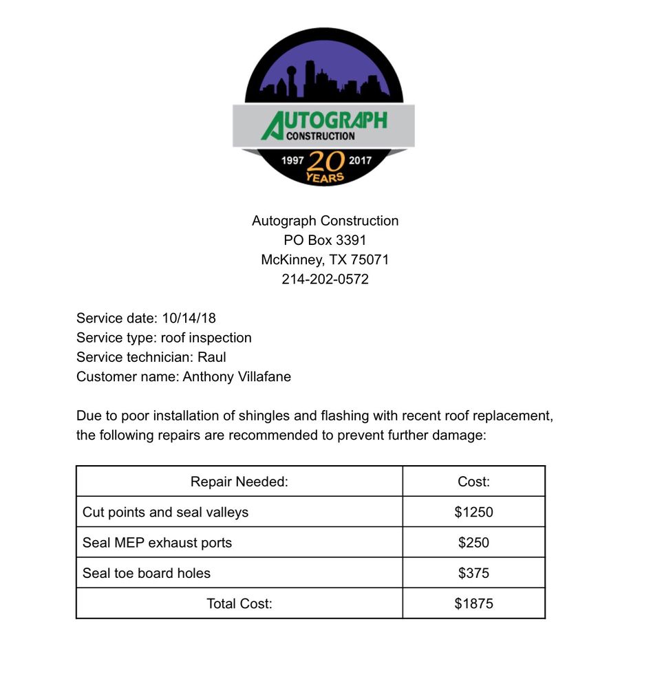 Slide of Peacock Roofing