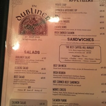 Dubliner Restaurant & Pub - Menu 5/17/17 - Irish Near Me - Washington, DC, District of Columbia Dubliner Restaurant & Pub - Menu 5/17/17 - Irish Near Me - Washington, DC, District of Columbia