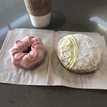 Rise + Roast - Double Strawberry Cake, Lemon Filled and House Brew - Donuts Near Me - Albuquerque, New Mexico Rise + Roast - Double Strawberry Cake, Lemon Filled and House Brew - Donuts Near Me - Albuquerque, New Mexico