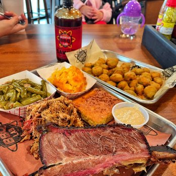 The BBQ Lab - A full lunch spread including a smoked beef (not so) short rib, pulled pork, cornbread, green beans, Mac n cheese, fried okra. - Barbeque Near Me - Raleigh, North Carolina The BBQ Lab - A full lunch spread including a smoked beef (not so) short rib, pulled pork, cornbread, green beans, Mac n cheese, fried okra. - Barbeque Near Me - Raleigh, North Carolina