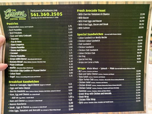 Menu photo 1 The Groves Coffee House North Palm Beach, FL
