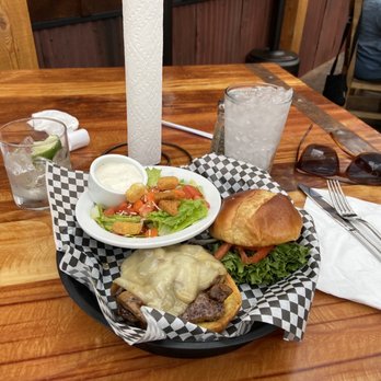Big Cat Cafe - The Chainsaw Burger with dude salad. Was really lovely. - Bars Near Me - Darby, Montana