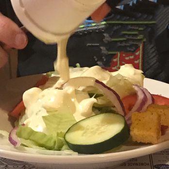 Original Italian Pizza - House salad ... excellent blue cheese dressing! - Italian Near Me - Everett, Pennsylvania