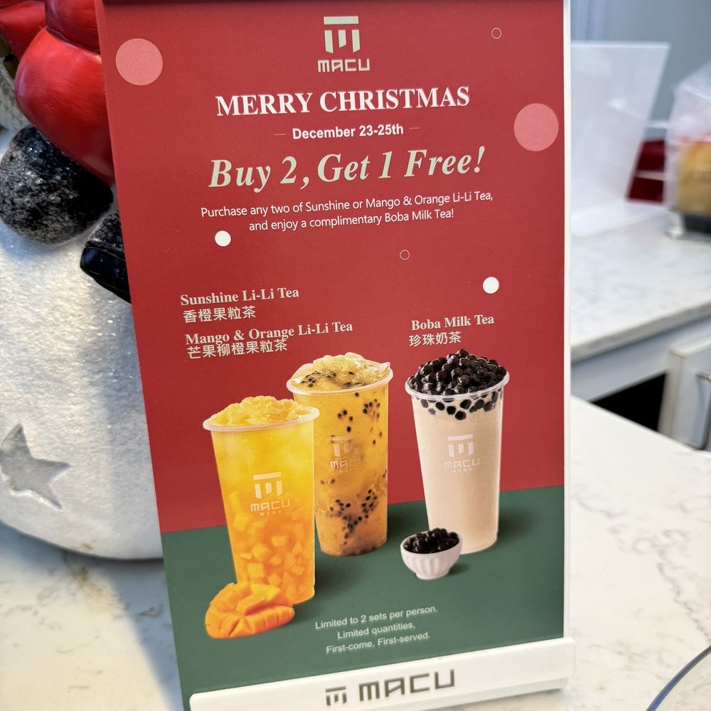 Macu Tea - Christmas Tree - Bubble Tea Near Me - San Jose, California