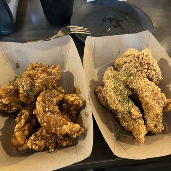 K-Coop Chicken - TENDERS (10 PCS)  Left: Spicy K-BBQ Right: Soy Garlic - Korean Near Me - Morton Grove, Illinois