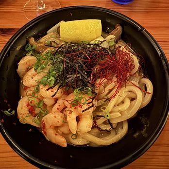 Ima Izakaya - Miso Butter Yaki Udon with shrimp - Izakaya Near Me - Detroit, Michigan Ima Izakaya - Miso Butter Yaki Udon with shrimp - Izakaya Near Me - Detroit, Michigan