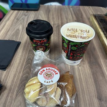 Con Azucar Cafe - Chiquito cafe de olla, mocha latte and miniature pan dulce. - Coffee & Tea Near Me - Salinas, California