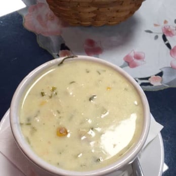 Sweet Temptations - Green chile soup.. Has corn and chicken chunks and is not spicy. Highly recommend! - Breakfast & Brunch Near Me - McAllen, Texas Sweet Temptations - Green chile soup.. Has corn and chicken chunks and is not spicy. Highly recommend! - Breakfast & Brunch Near Me - McAllen, Texas