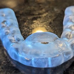 Implant & General Dentistry of Northern Colorado - This is the nighttime splint that had to be manually altered in-office due to a lab error. Replacement never provided.