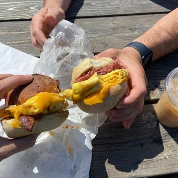 Remedy House - Classic egg on a roll (left) and seasonal egg on a roll (right) - Coffee & Tea Near Me - Buffalo, New York Remedy House - Classic egg on a roll (left) and seasonal egg on a roll (right) - Coffee & Tea Near Me - Buffalo, New York