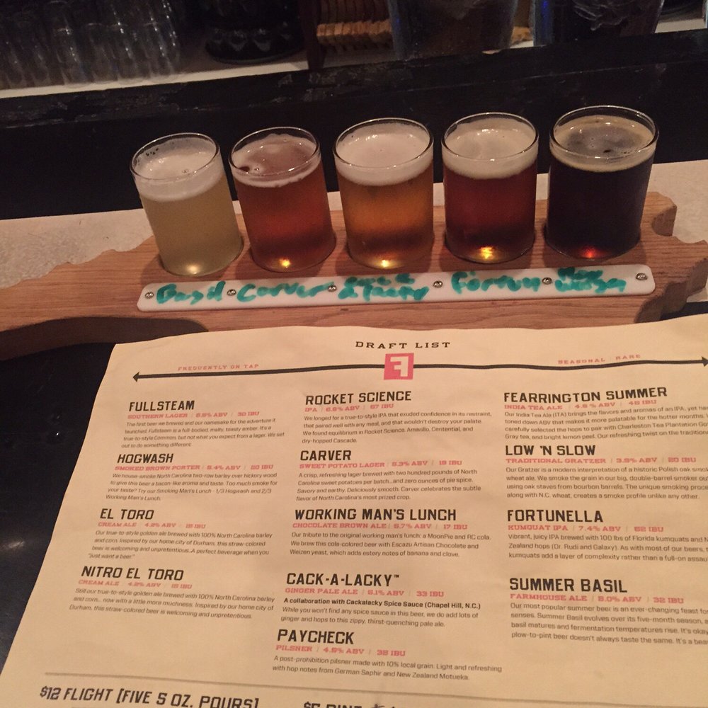 Fullsteam - Flight of beer - Breweries Near Me - Durham, North Carolina Fullsteam - Flight of beer - Breweries Near Me - Durham, North Carolina