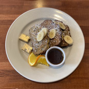 Maxi's Restaurant - Banana Bread French Toast with Vermont butter and Maple Syrup - Diners Near Me - Waterbury, Vermont Maxi's Restaurant - Banana Bread French Toast with Vermont butter and Maple Syrup - Diners Near Me - Waterbury, Vermont