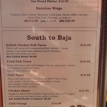 Hard Times Cafe - Menu - American Near Me - Springfield, Virginia