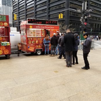 Indian King Biryani House - Line at 11:50am on a Friday - Food Trucks Near Me - New York, New York