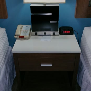 BLVD Hotel & Studios - The typical counter/night stand. However this one, the plugs are so loose, nothing stays plugged in. - Hotels Near Me - Studio City, California BLVD Hotel & Studios - The typical counter/night stand. However this one, the plugs are so loose, nothing stays plugged in. - Hotels Near Me - Studio City, California