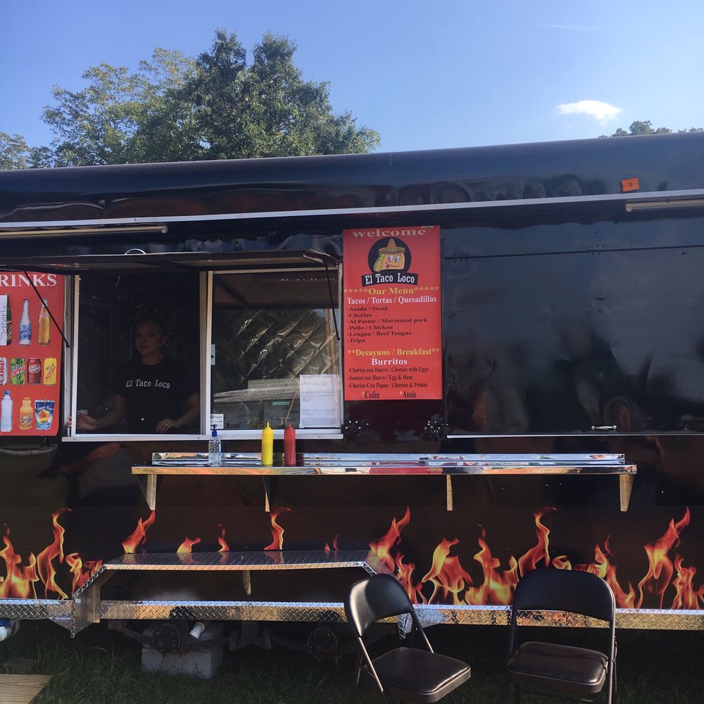 El Taco Loco - a food truck with flames on the side - Food Trucks Near Me - Forest City, North Carolina