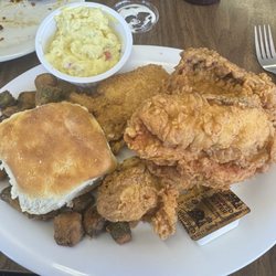 L & T Family Restaurant - Fried chicken, okra. Potato salad.