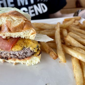 Heidi's - Bacon cheeseburger with fries - American Near Me - Carson City, Nevada