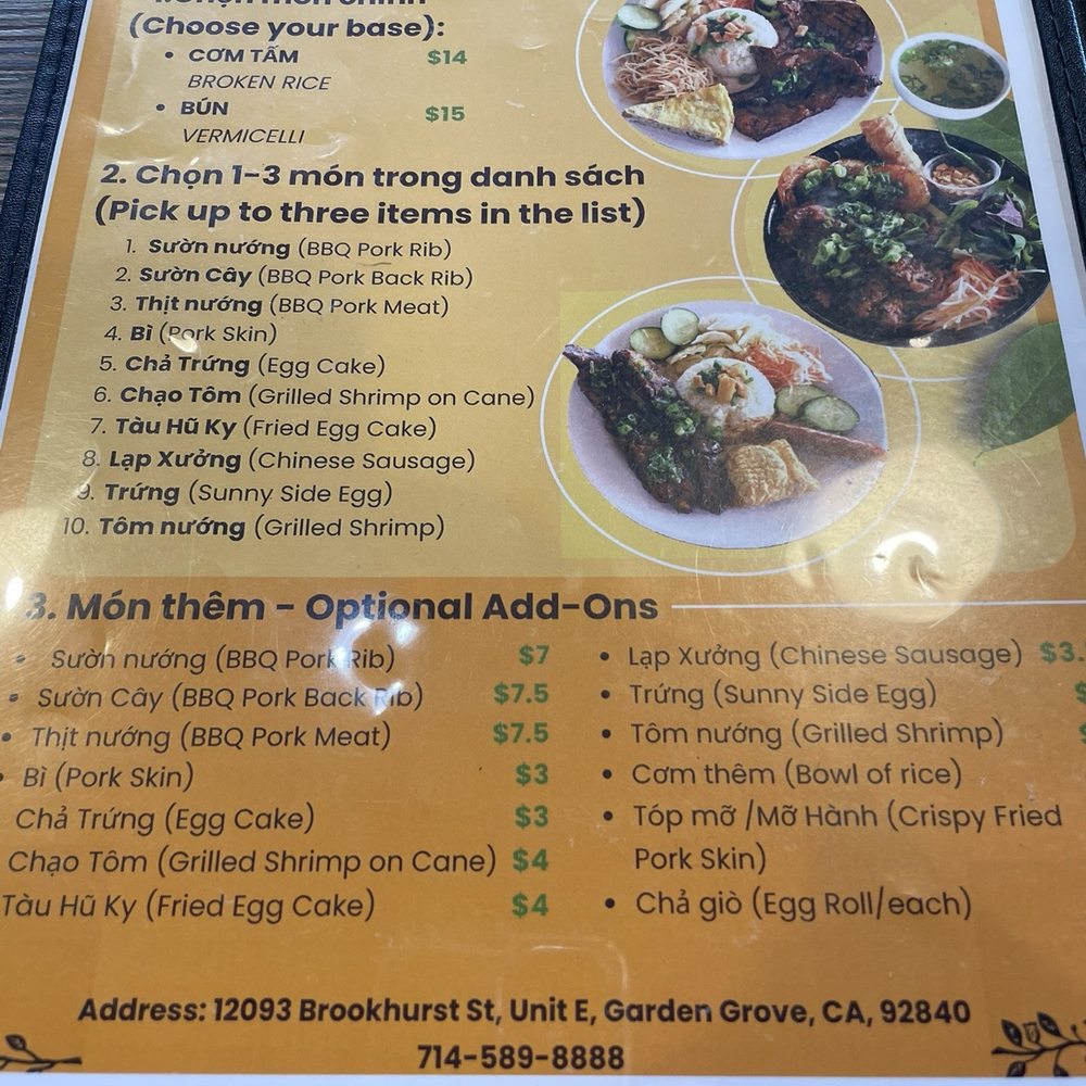 Com Tam Bui - Menu - Vietnamese Near Me - Garden Grove, California