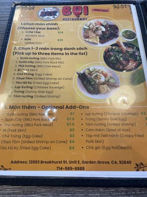 Menu photo 6 Com Tam Bui Garden Grove, CA