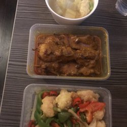 Marigold - Salt and chili prawns, chicken satay skewers, wonton soup