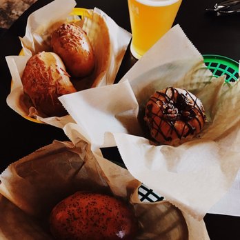 Batch - Craft Beer and Kolaches - Kolaches: 2 Pepperoni pizza, 1 poppyseed vegan and a sweet chocolate kolache. - Beer Bar Near Me - Austin, Texas Batch - Craft Beer and Kolaches - Kolaches: 2 Pepperoni pizza, 1 poppyseed vegan and a sweet chocolate kolache. - Beer Bar Near Me - Austin, Texas