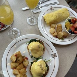 Eggs Benedict and 3 Egg Omelet