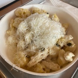 Lemon-caper cream sauce, chicken, pasta heaven.