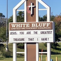 White Bluff United Methodist Church - Church sign.