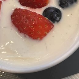 ows a bowl of fruit and yogurt ows a bowl of fruit and yogurt
