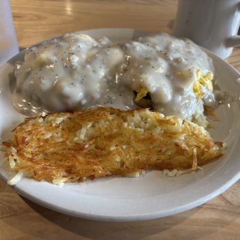 The Big Biscuit - Cowboy Benedict and hashbrowns - Diners Near Me - Fayetteville, Arkansas The Big Biscuit - Cowboy Benedict and hashbrowns - Diners Near Me - Fayetteville, Arkansas