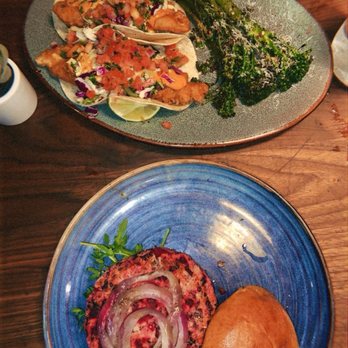 Eureka! - Al Pastor Fish Tacos ... Crispy Veggie Beet Burger ... - Burgers Near Me - Claremont, California Eureka! - Al Pastor Fish Tacos ... Crispy Veggie Beet Burger ... - Burgers Near Me - Claremont, California