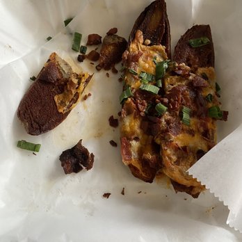 Stark Brewing - Burnt potato skins. Note the black bacon. - Breweries Near Me - Manchester, New Hampshire