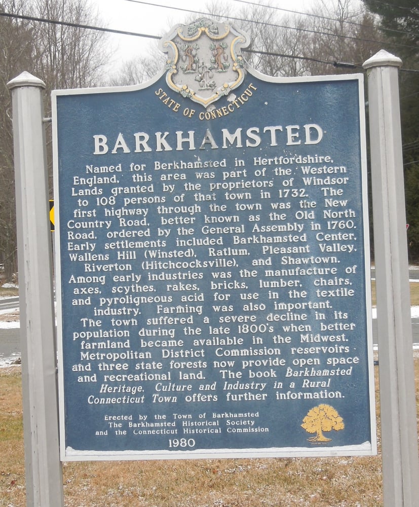 BARKHAMSTED HISTORICAL MARKER Updated September 2024 Beach Rock Rd