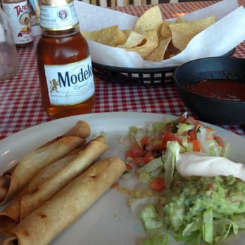 Guadalajara Grill - Chicken flautas chips salsa and a cold modelo especial mmm - Mexican Near Me - Salinas, California Guadalajara Grill - Chicken flautas chips salsa and a cold modelo especial mmm - Mexican Near Me - Salinas, California