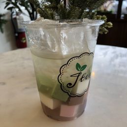 Panna cotta dessert (jellos, lychee and coconut water) (ice added upon request, not recommended)
