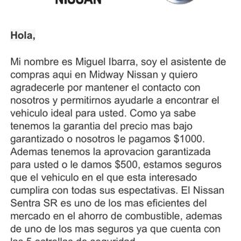Midway Nissan - This is a disgrace. Despite visiting numerous times they still want to speak only Spanish to me. - Car Dealers Near Me - Phoenix, Arizona Midway Nissan - This is a disgrace. Despite visiting numerous times they still want to speak only Spanish to me. - Car Dealers Near Me - Phoenix, Arizona