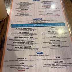 Cheap Seats Tavern 2 - Menu