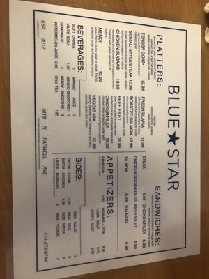 Menu photo 4 Blue Star Cafe Milwaukee, WI