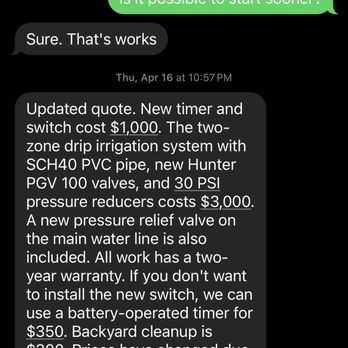 Landscaping Professional Service - Gerson confirming "two-zone" system on 4/16/26. - Landscaping Near Me Landscaping Professional Service - Gerson confirming "two-zone" system on 4/16/26. - Landscaping Near Me