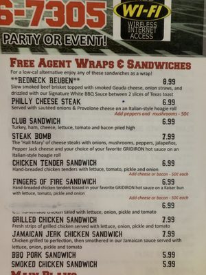 Menu photo 3 Gridiron Gadsden, AL