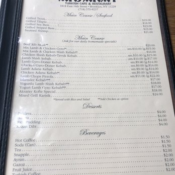 Aksaray Turkish Cafe Restaurant - Menu - Coffee & Tea Near Me - Brooklyn, New York