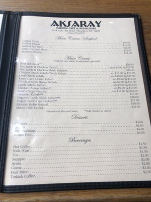 Menu photo 2 Aksaray Turkish Cafe Restaurant Brooklyn, NY