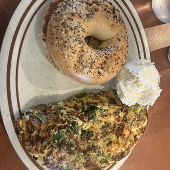 BagelTowne Deli - Veggie omelette with everything bagel - Bagels Near Me - Rockville, Maryland BagelTowne Deli - Veggie omelette with everything bagel - Bagels Near Me - Rockville, Maryland