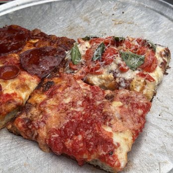 MAMA'S TOO! - Upside Down (Front), Bruschetta (Behind) - Pizza Near Me - New York, New York MAMA'S TOO! - Upside Down (Front), Bruschetta (Behind) - Pizza Near Me - New York, New York